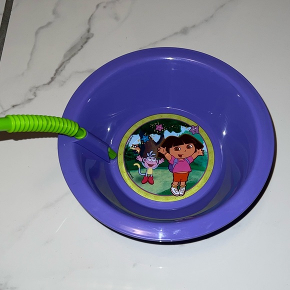 nick jr. dora the explorer purple kids cereal bowl - Picture 1 of 4
